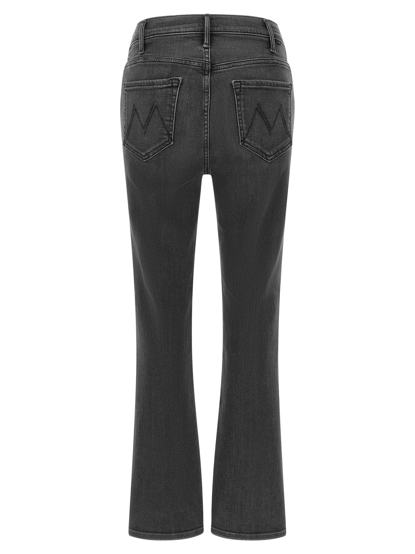 Jeans by Mother Denim for women in stretch denim cotton dark-gray & signature features a refined silhouette with a refined flared, defined by a high rise and a refined long for a refined finish.