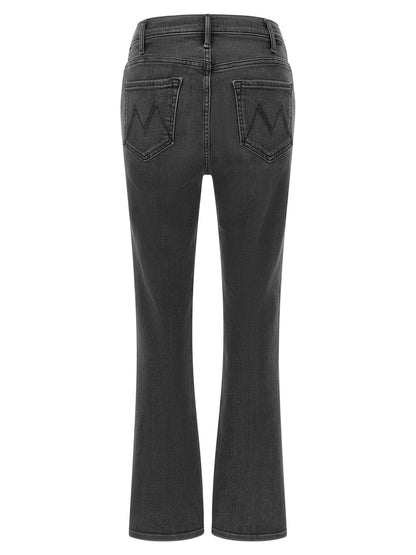 Jeans by Mother Denim for women in stretch denim cotton dark-gray & signature features a refined silhouette with a refined flared, defined by a high rise and a refined long for a refined finish.