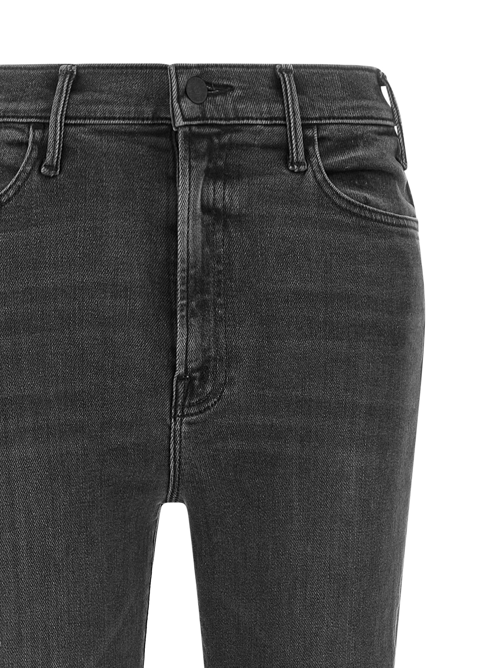 Jeans by Mother Denim for women in stretch denim cotton dark-gray & signature features an sophisticated high rise and flared with a precise long, creating a sophisticated and sophisticated silhouette.