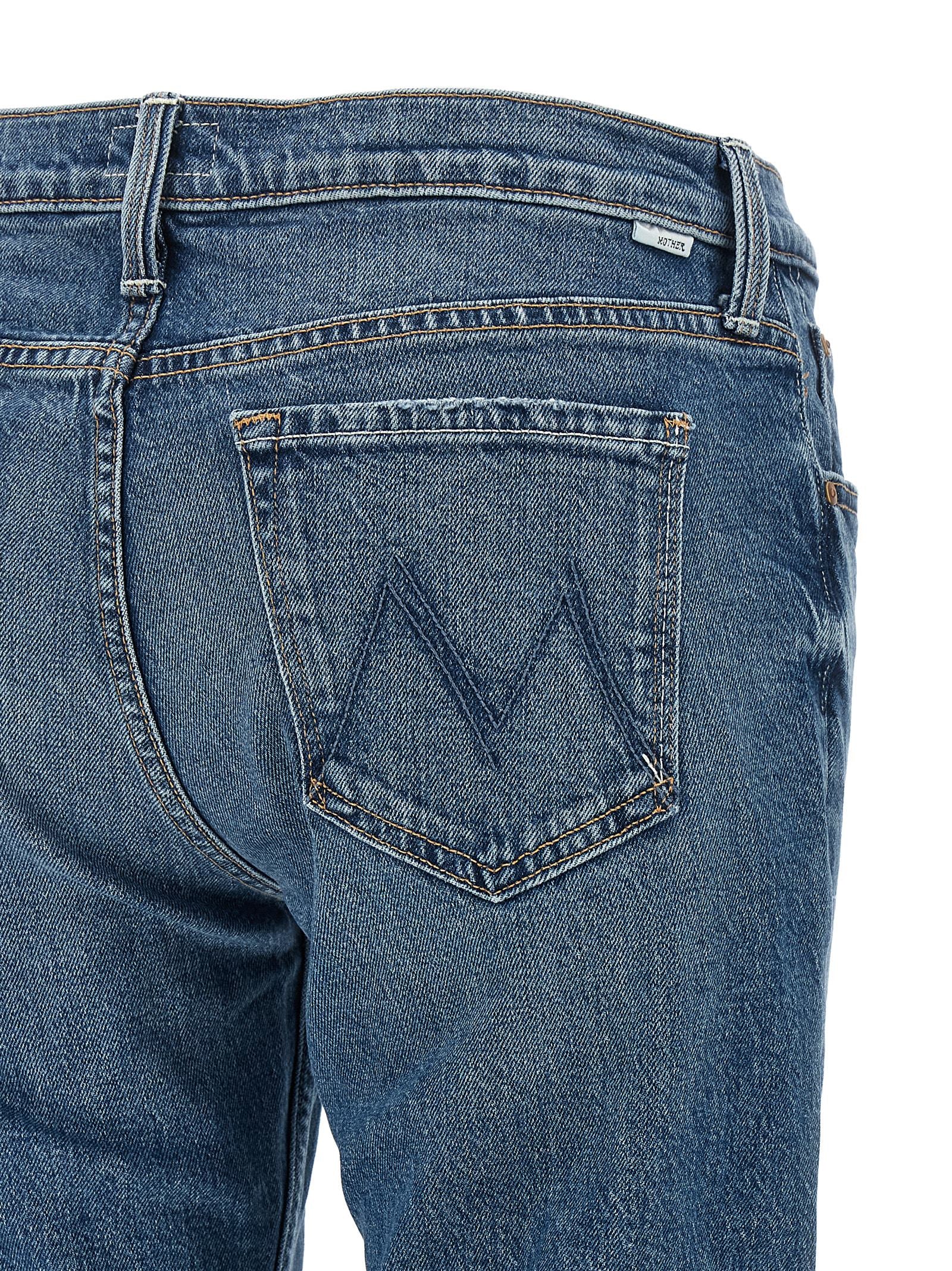 Jeans by Mother Denim for women in stretch cotton denim blue, copper & signature features a refined silhouette with a refined flared & bootcut, defined by a low rise and a refined long for a refined finish.