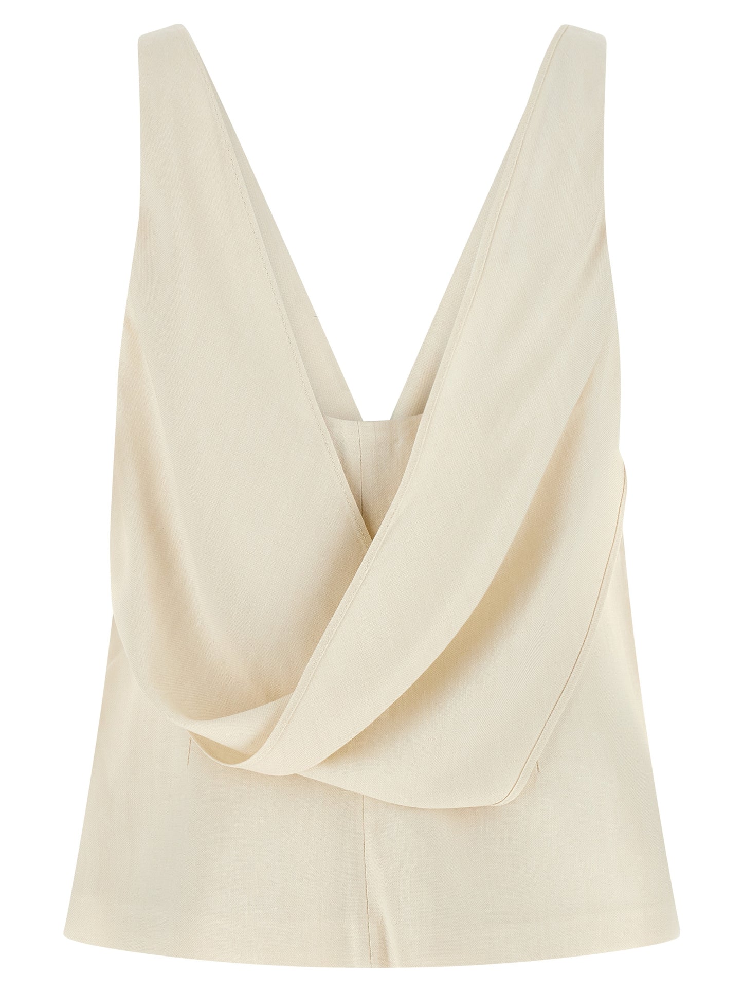 Shirt by Brunello Cucinelli for women in linen & viscose ivory & white features an polished silhouette, showcasing a sophisticated v-neck neckline and detail for a truly polished finish.
