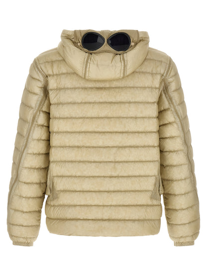 Hooded Puffer Jacket by C.P. Company for men in polyamide beige & sand features an on trend silhouette, showcasing refined pockets, hooded & insulated and a sophisticated hooded neckline for a truly on trend finish.