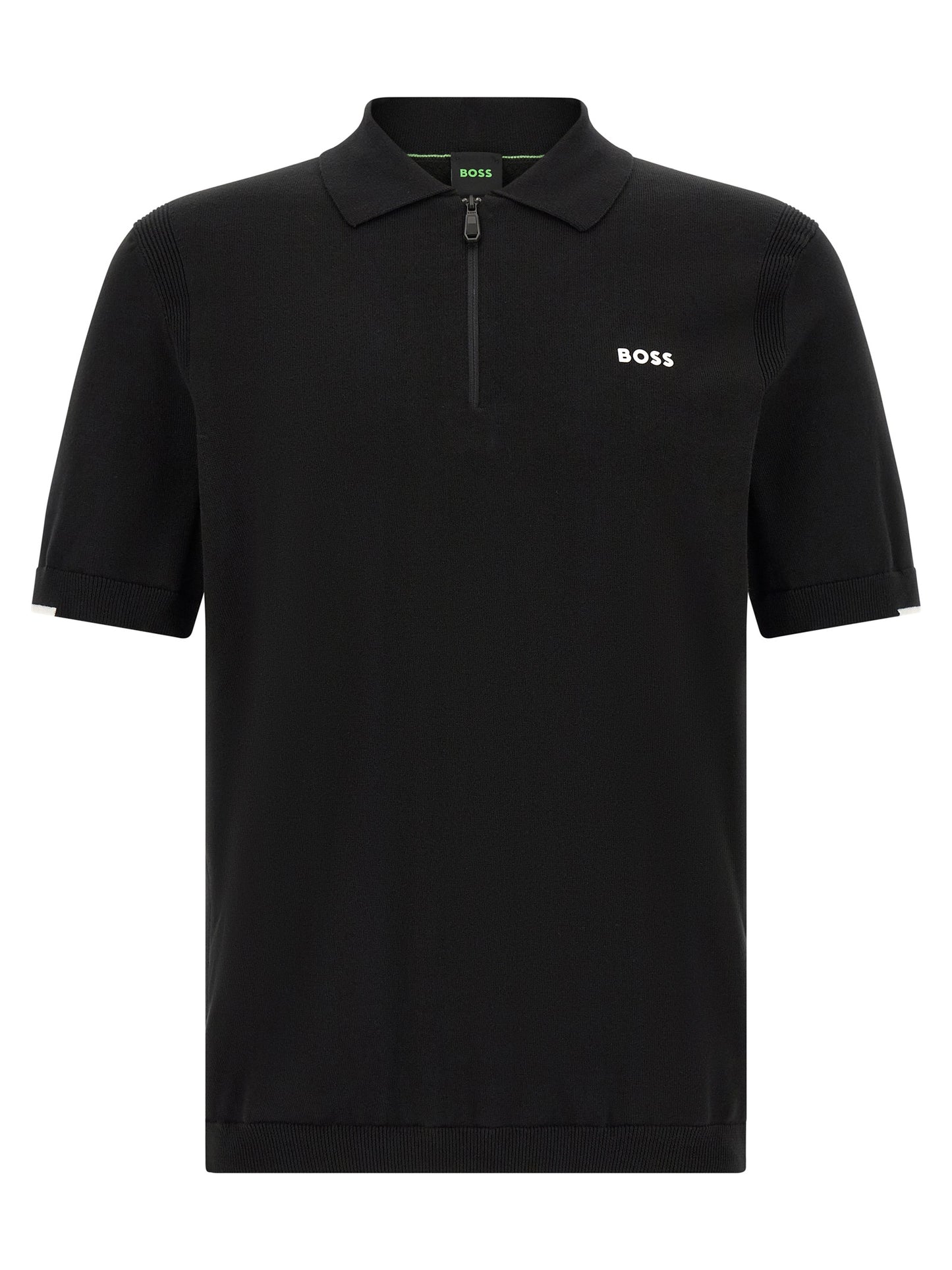 Polo Shirt by Hugo Boss for men in cotton black & white presents a sleek silhouette, featuring a refined and for a sleek finish.
