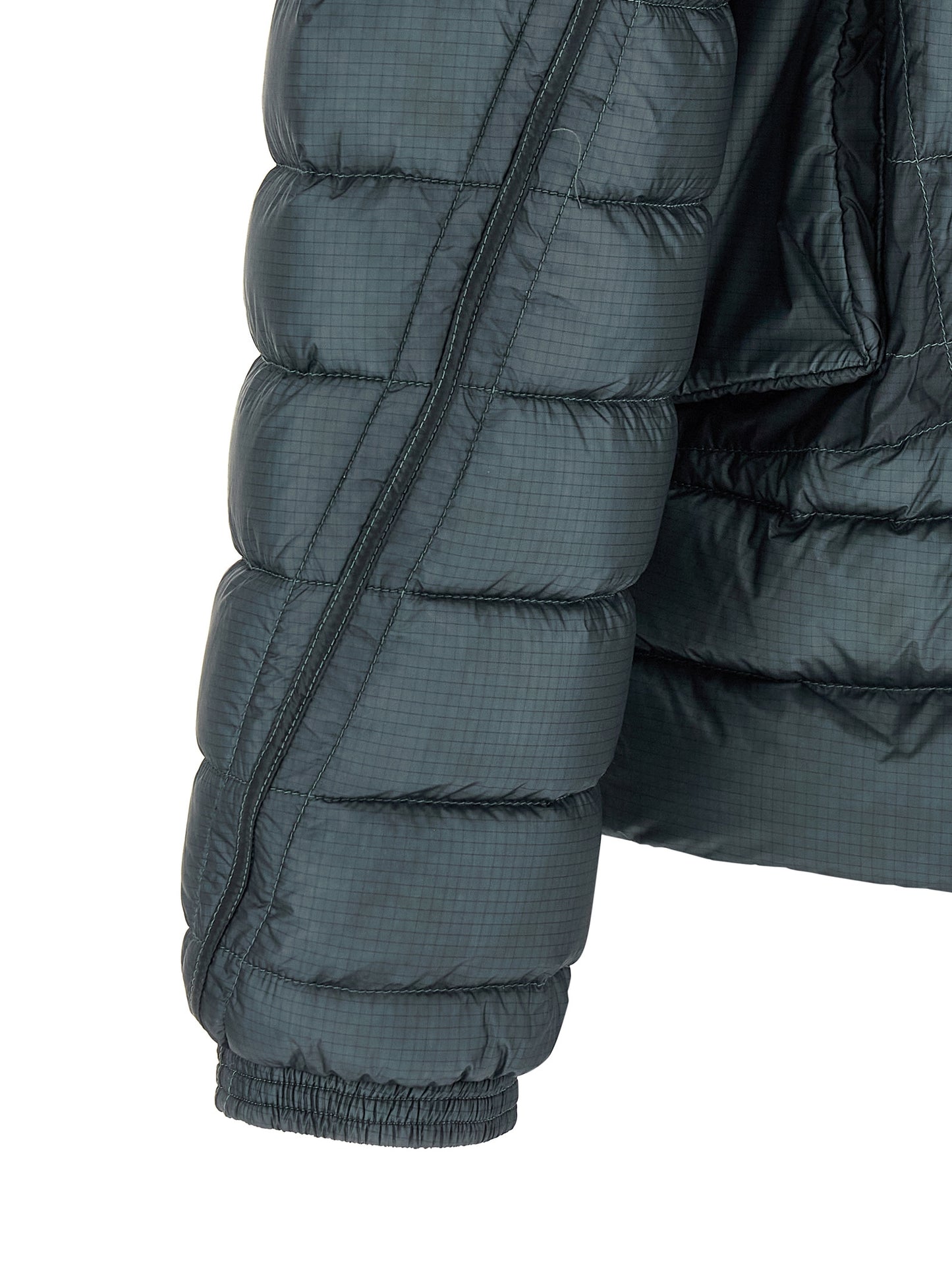 Hooded Puffer Jacket by C.P. Company for men in polyamide blue & teal features an contemporary silhouette, showcasing a sophisticated hooded neckline and contemporary hooded & insulated for a truly refined look.
