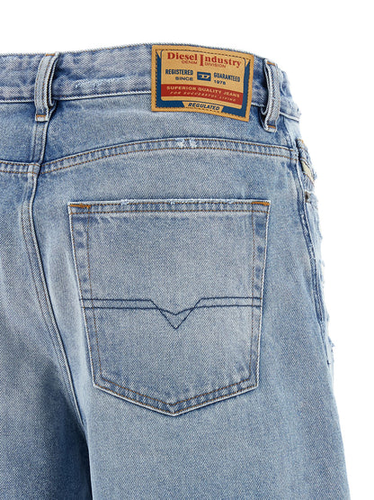 Denim Shorts by Diesel for women in organic cotton denim light-blue & signature features an effortlessly on trend silhouette, showcasing a effortlessly on trend straight-leg & wide and short cut with a comfortable for a refined look.