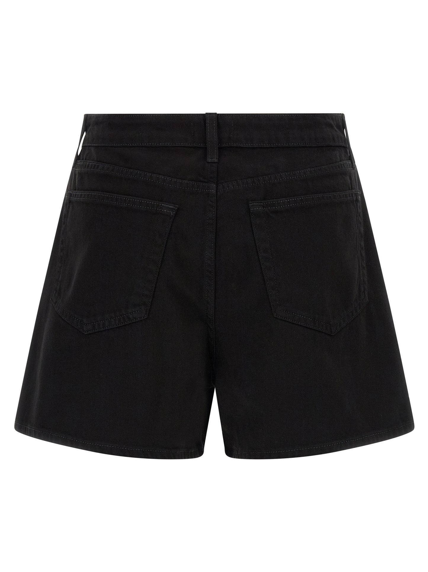 L'Agence Women's Flared High Rise Denim Cotton Shorts - Black