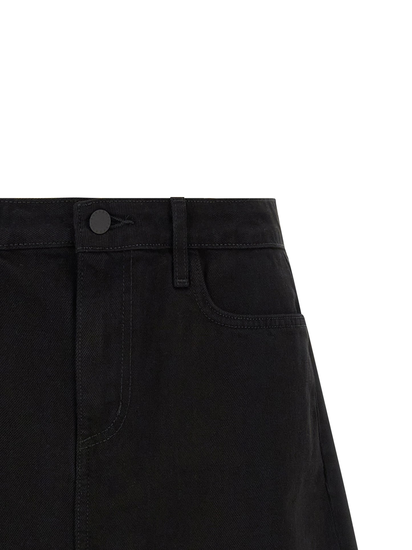 L'Agence Women's Flared High Rise Denim Cotton Shorts - Black
