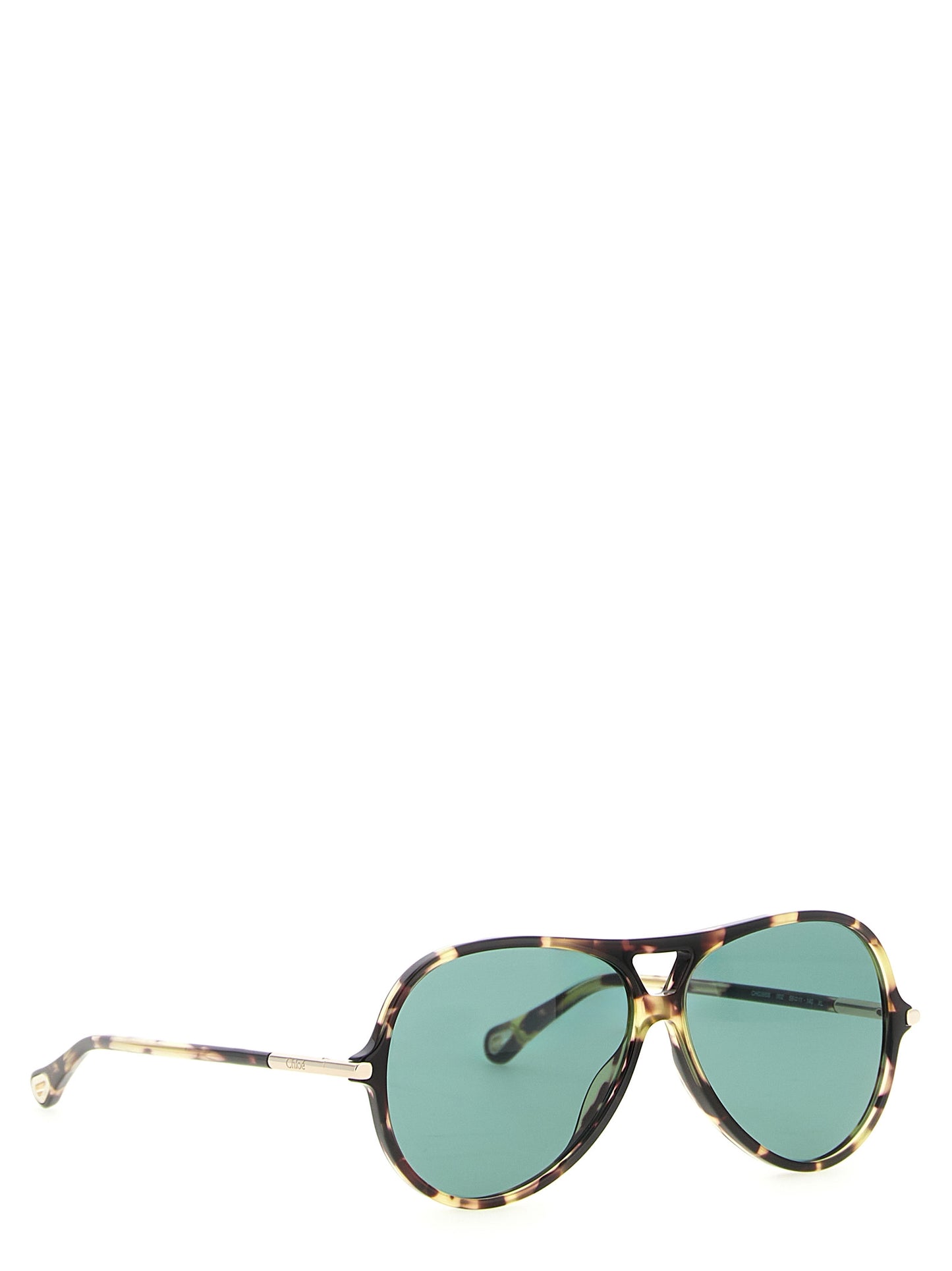 This Sunglasses by Chloé for women in lambskin leather green & multicolor presents a sumptuous silhouette, showcasing a sumptuous aviator frame design in multicolor coloured frame and high-performance .