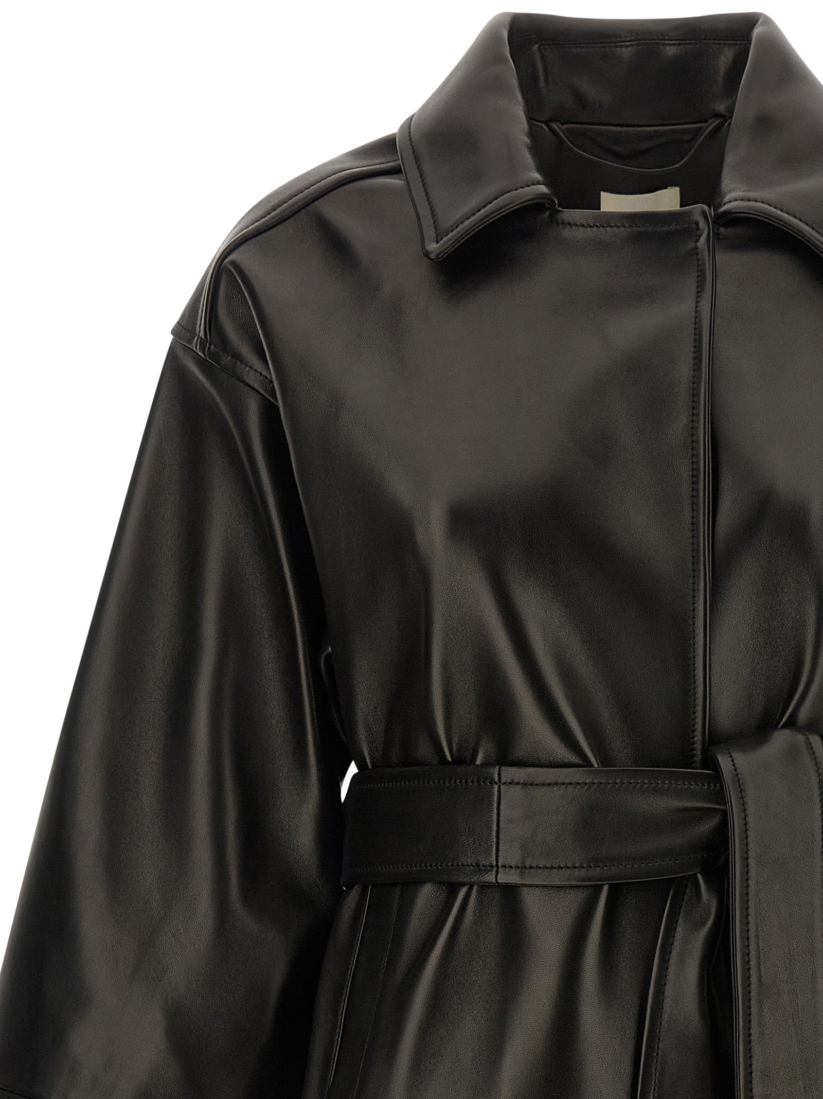 This Jacket by Khaite for women in lambskin leather black showcases a magnificent silhouette, meticulously crafted with a distinctive and functional pockets for a magnificent finish.