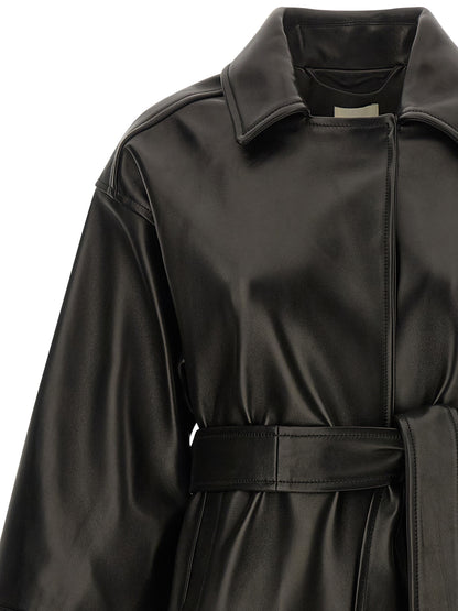 This Jacket by Khaite for women in lambskin leather black showcases a magnificent silhouette, meticulously crafted with a distinctive and functional pockets for a magnificent finish.
