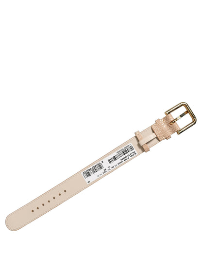 Dolce & Gabbana Beige Textured Leather Gold Buckle Belt Strap Bracelet