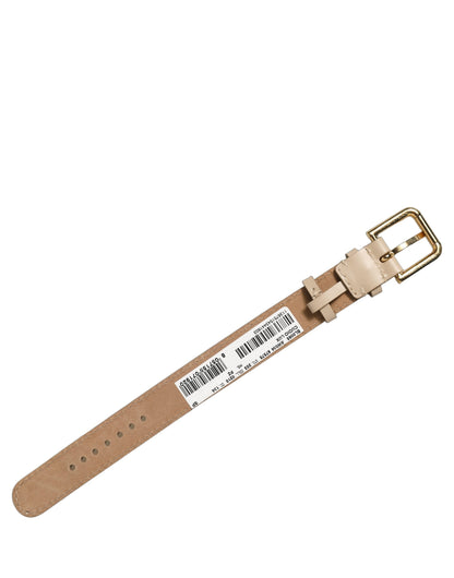 Dolce & Gabbana Beige Calfskin Leather Gold Buckle Belt Strap Bracelet