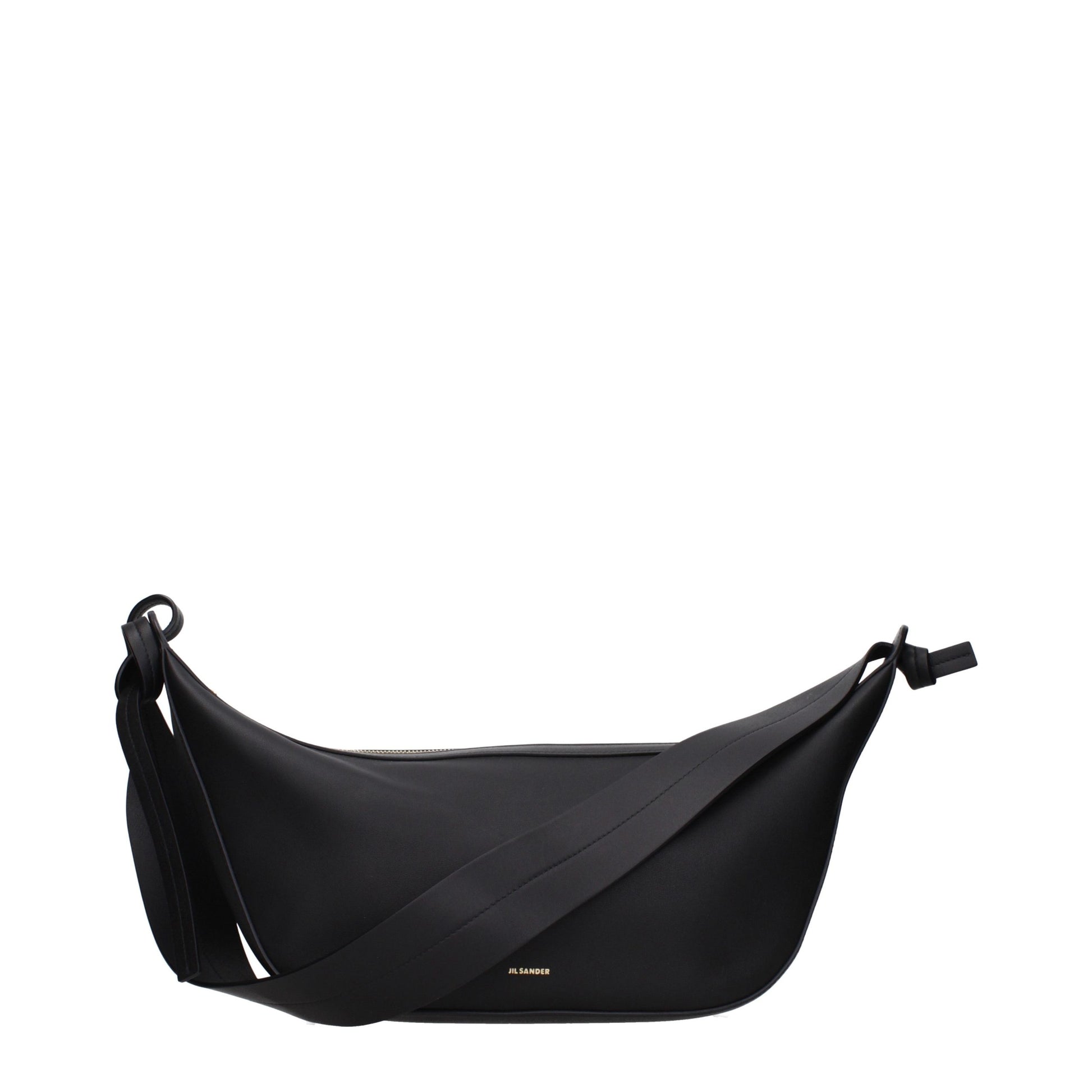 Shoulder Bag by Jil Sander for women in leather black features a effortless sophistication silhouette, secured by a with ample and versatile shoulder-strap for a effortless sophistication finish.