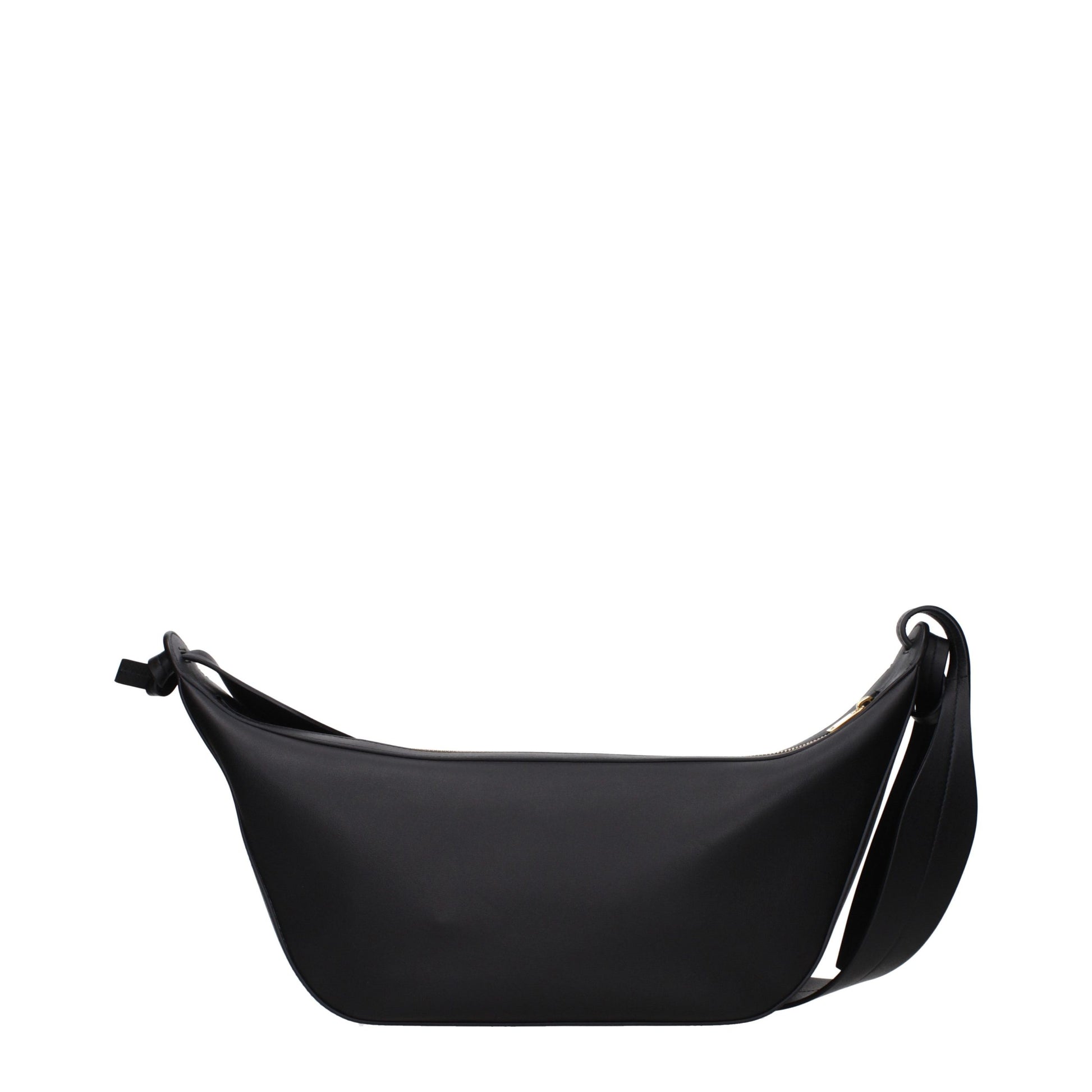 Shoulder Bag by Jil Sander for women in leather black presents a statuesque silhouette, showcasing a secure and statuesque with versatile shoulder-strap for a sophisticated look.