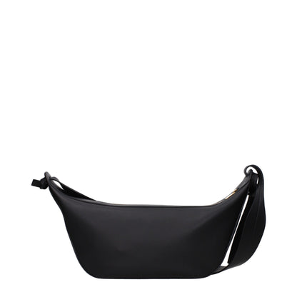 Shoulder Bag by Jil Sander for women in leather black presents a statuesque silhouette, showcasing a secure and statuesque with versatile shoulder-strap for a sophisticated look.