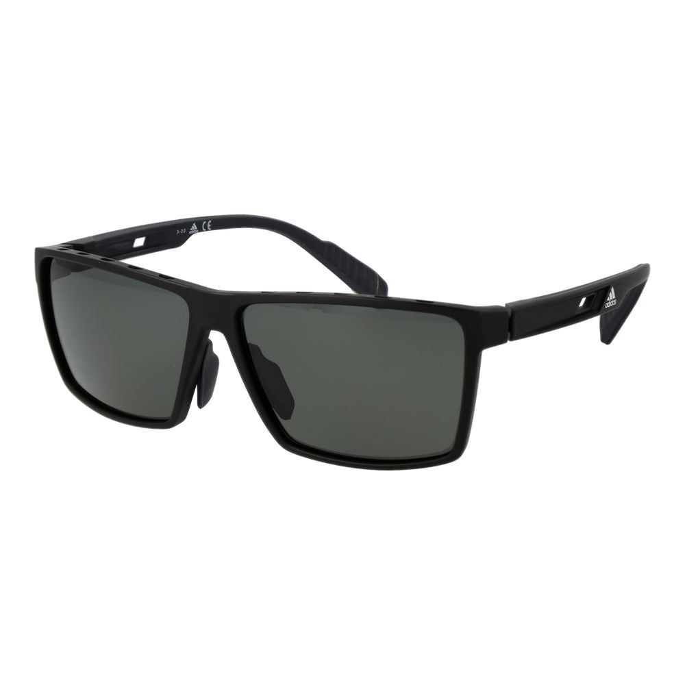 Sunglasses by Adidas for men in and black presents a sumptuous silhouette, featuring black coloured frame and full-rim square frame design with polarized category-3-dark-tint lens for a sumptuous look.