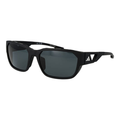 Sunglasses by Adidas for men in and black featuring an opulent rectangle full-rim frame design with a sophisticated black coloured frame finish and high-performance polarized category-3-dark-tint lens.