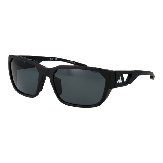 Sunglasses by Adidas for men in and black featuring an opulent rectangle full-rim frame design with a sophisticated black coloured frame finish and high-performance polarized category-3-dark-tint lens.