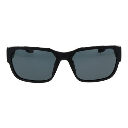 Sunglasses by Adidas for men in black features an ethereal rectangle full-rim frame design with black coloured frame frames and polarized category-3-dark-tint lens for a ethereal finish.