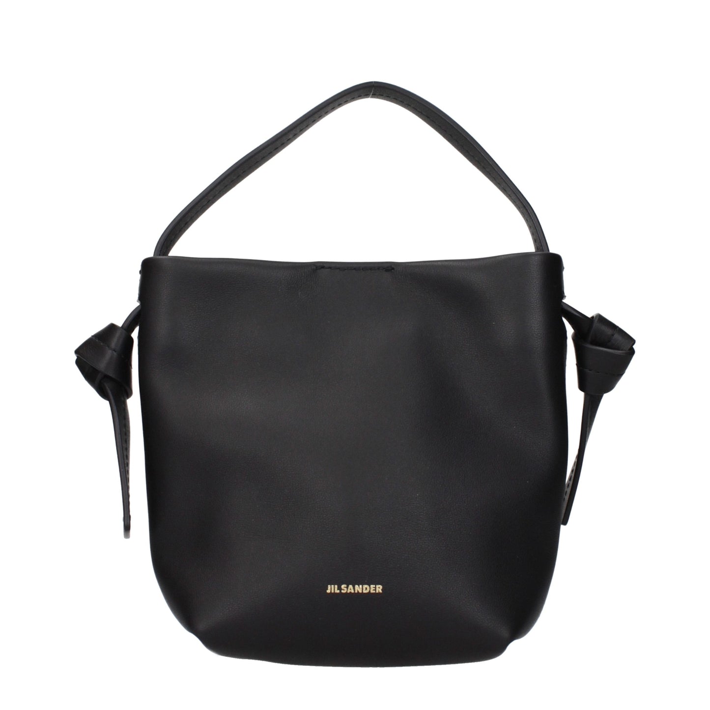 Handbag by Jil Sander for women in leather black features an refined silhouette, showcasing a secure , ample , and versatile adjustable-strap for a sophisticated refined aesthetic.