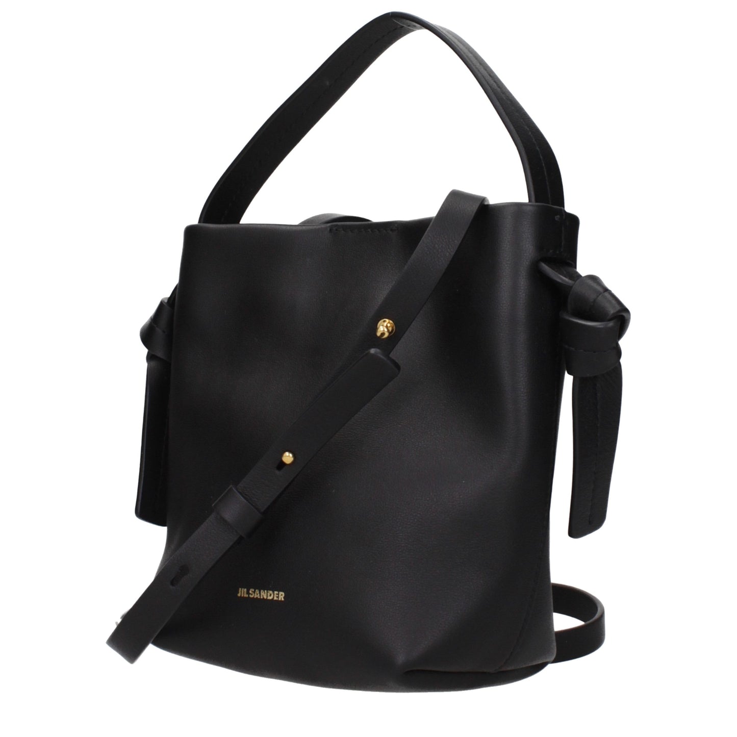 This Handbag by Jil Sander for women in leather and black presents a sculptural silhouette featuring a secure , ample , and versatile adjustable-strap for a sculptural finish.