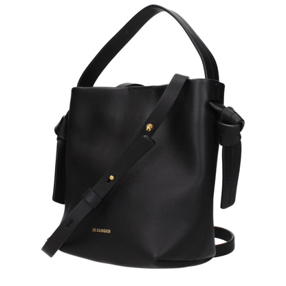 This Handbag by Jil Sander for women in leather and black presents a sculptural silhouette featuring a secure , ample , and versatile adjustable-strap for a sculptural finish.