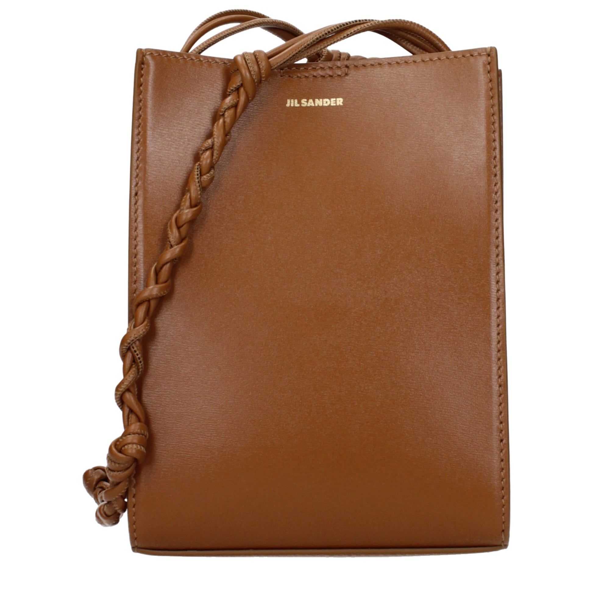 Crossbody Handbag by Jil Sander for women in leather brown features an multi-faceted design with a secure , ample , and versatile crossbody-strap for a multi-faceted finish.