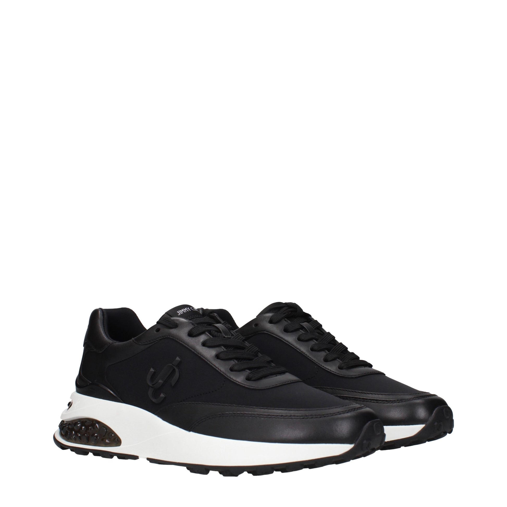 Athletic Sneakers by Jimmy Choo for men in fabric black showcases a architectural silhouette, artfully capturing the essence of the Men's Athletic Fabric Sneakers with its signature architectural athletic style construction.