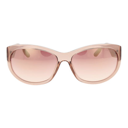 Sunglasses by Guess for women in plastic pink features an lustrous butterfly full-rim frame design with rose coloured frame detailing and category-2-medium-tint lens for a lustrous aesthetic.