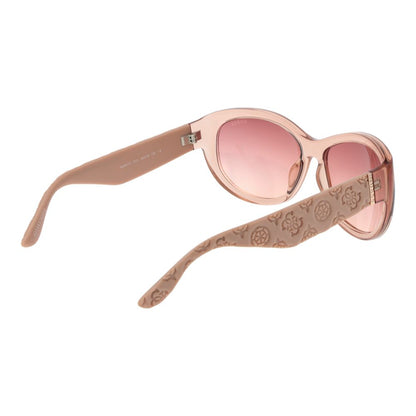 Sunglasses by Guess for women in plastic and pink featuring an opulent butterfly full-rim frame design with a sophisticated rose coloured frame finish and high-performance category-2-medium-tint lens.