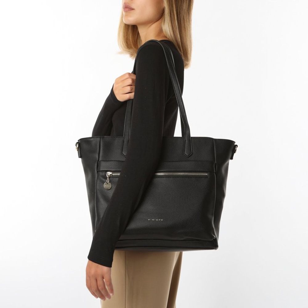MIRIADE Polyethylene & Polyurethane Shoulder Bag - Black