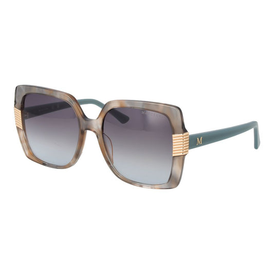 Sunglasses by Marciano by Guess for women in plastic brown showcases a ethereal silhouette, featuring brown coloured frame full-rim square frame design with gradient category-2-medium-tint lens for a ethereal finish.