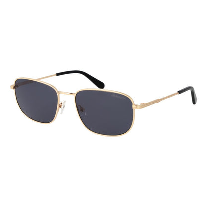 Sunglasses by Gant for men in metal gold features a sumptuous silhouette, showcasing a sumptuous rectangle full-rim frame design in gold coloured frame with high-performance non-polarized category-3-dark-tint lens.