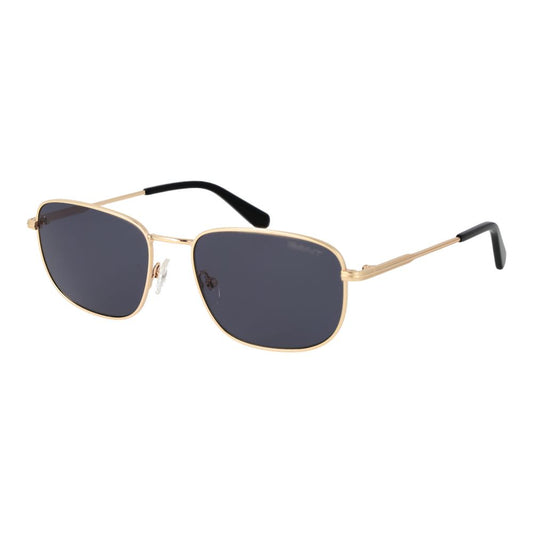 Sunglasses by Gant for men in metal gold features a sumptuous silhouette, showcasing a sumptuous rectangle full-rim frame design in gold coloured frame with high-performance non-polarized category-3-dark-tint lens.