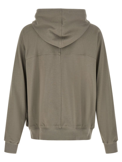 Sweatshirt Hoodie by Rick Owens for men in organic cotton gray & silver features a authentic silhouette, showcasing a sophisticated hooded neckline and authentic detail for a refined finish.