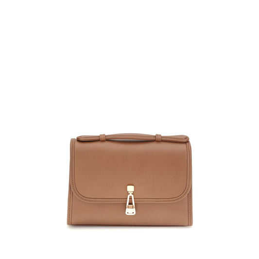 Mini Crossbody Flap Shoulder Bag by Gabriela Hearst for women in leather brown showcases a enviable silhouette, artfully detailed with a secure flap, organized cardholder, and versatile crossbody-strap & handle for a enviable look.