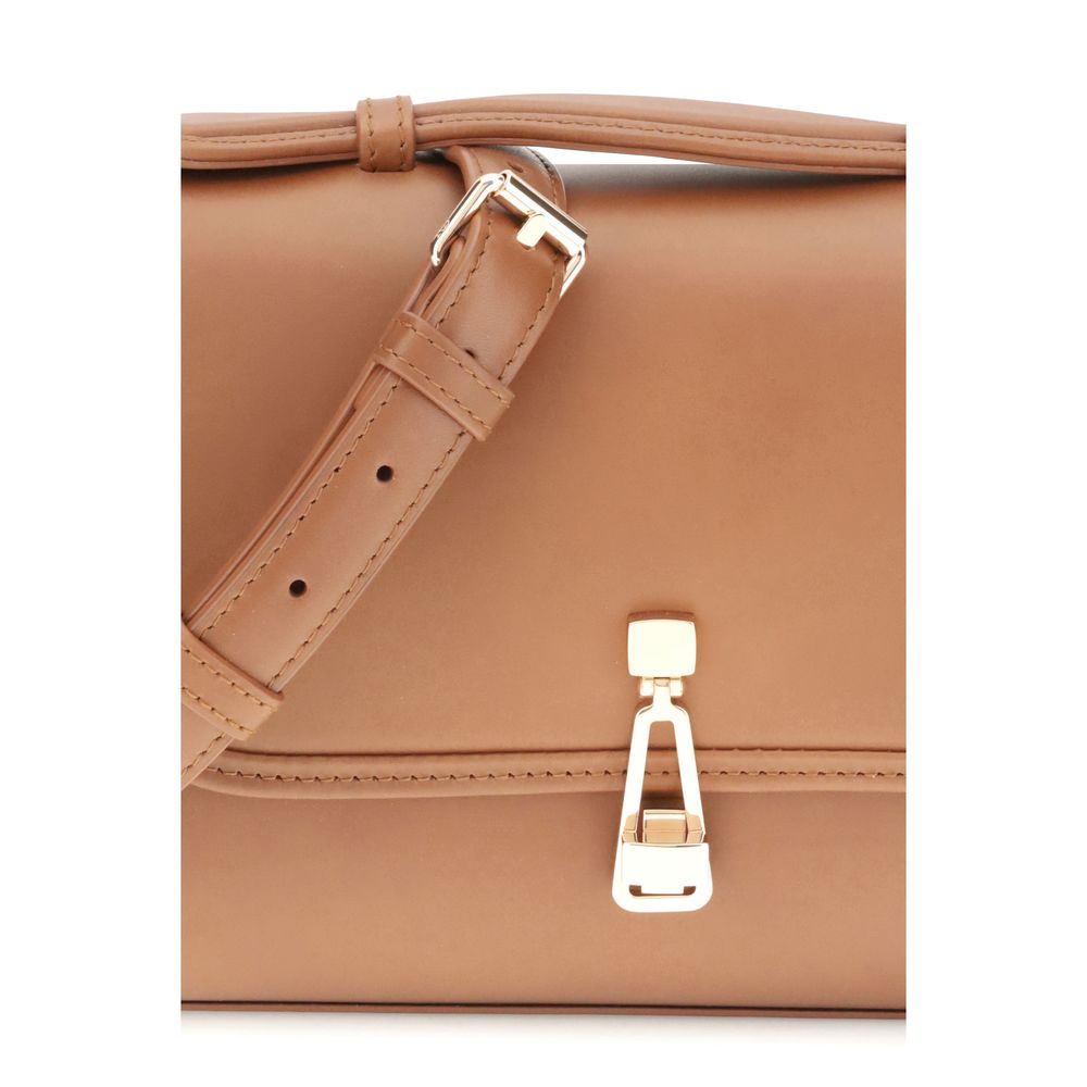 Mini Crossbody Flap Shoulder Bag by Gabriela Hearst for women in leather brown features a distinguished silhouette, showcasing a secure flap and distinguished cardholder with versatile crossbody-strap & handle for a distinguished finish.
