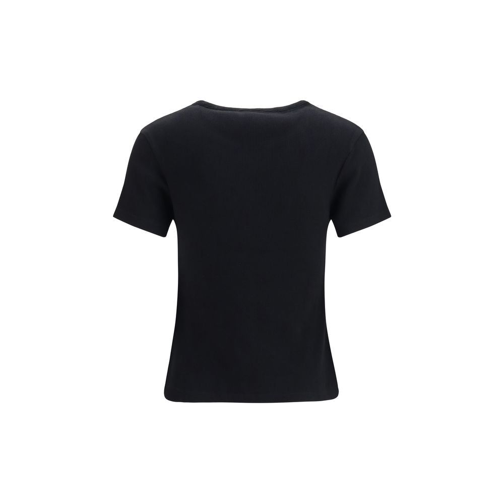 T-Shirt by Off-White for women in stretch cotton black, natural & white showcases a chic silhouette, artfully detailed with a chic crew neckline and for a chic finish.