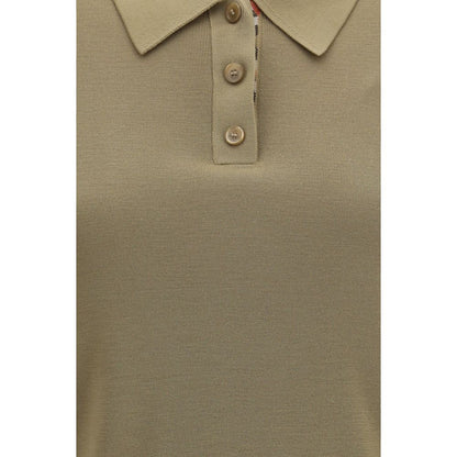 Polo Shirt by Burberry for women in merino wool bicolour & signature showcases a sharp silhouette, detailed with a refined and sharp for a sophisticated finish.