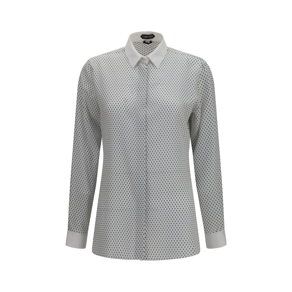 Shirt by Tom Ford for women in silk multicolor, patterned & print showcases a sleek silhouette, elegantly detailed with a sleek and for a sleek finish.
