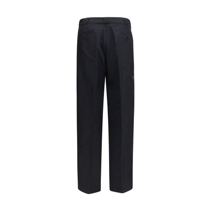 Casual Pants by Prada for men in polyamide cotton canvas black & signature presents a refined pantology silhouette, artfully defined by a refined pantology regular-fit, wide & oversized, long, and a sophisticated .