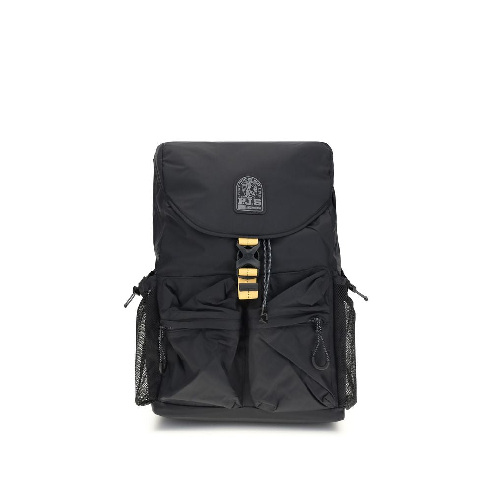 Drawstring Backpack by Parajumpers for men in nylon polyester faux leather & canvas black, yellow & signature features a effortlessly chic Mitchell Nylon Polyester Faux Leather & Canvas Drawstring Backpack design, showcasing a secure zipper, drawstring & buckle, ample external-pockets, internal-pockets & laptop-compartment, and versatile backpack-strap & adjustable-strap for a effortlessly chic finish.