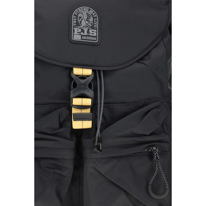 Drawstring Backpack by Parajumpers for men in nylon polyester faux leather & canvas black, yellow & signature features a effortlessly chic Mitchell Nylon Polyester Faux Leather & Canvas Drawstring Backpack design, showcasing a secure zipper, drawstring & buckle, ample external-pockets, internal-pockets & laptop-compartment, and versatile backpack-strap & adjustable-strap for a effortlessly chic finish.