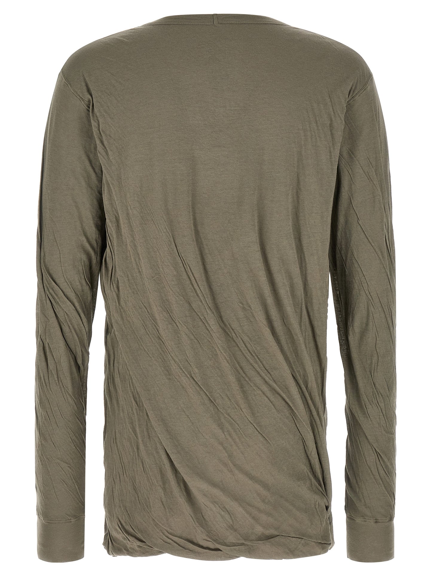 T-Shirt by Rick Owens for men in cotton gray & transparent features an on trend silhouette, perfectly showcasing a on trend and crew neckline for an elevated aesthetic.