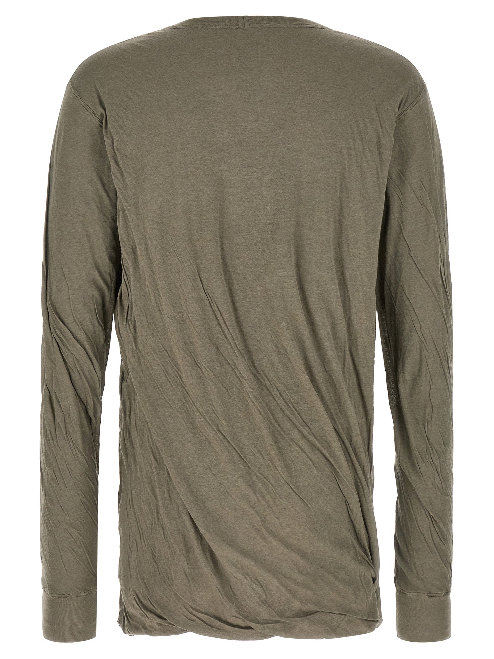 T-Shirt by Rick Owens for men in cotton gray & transparent features an on trend silhouette, perfectly showcasing a on trend and crew neckline for an elevated aesthetic.