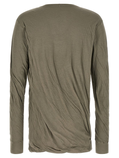 T-Shirt by Rick Owens for men in cotton gray & transparent features an on trend silhouette, perfectly showcasing a on trend and crew neckline for an elevated aesthetic.