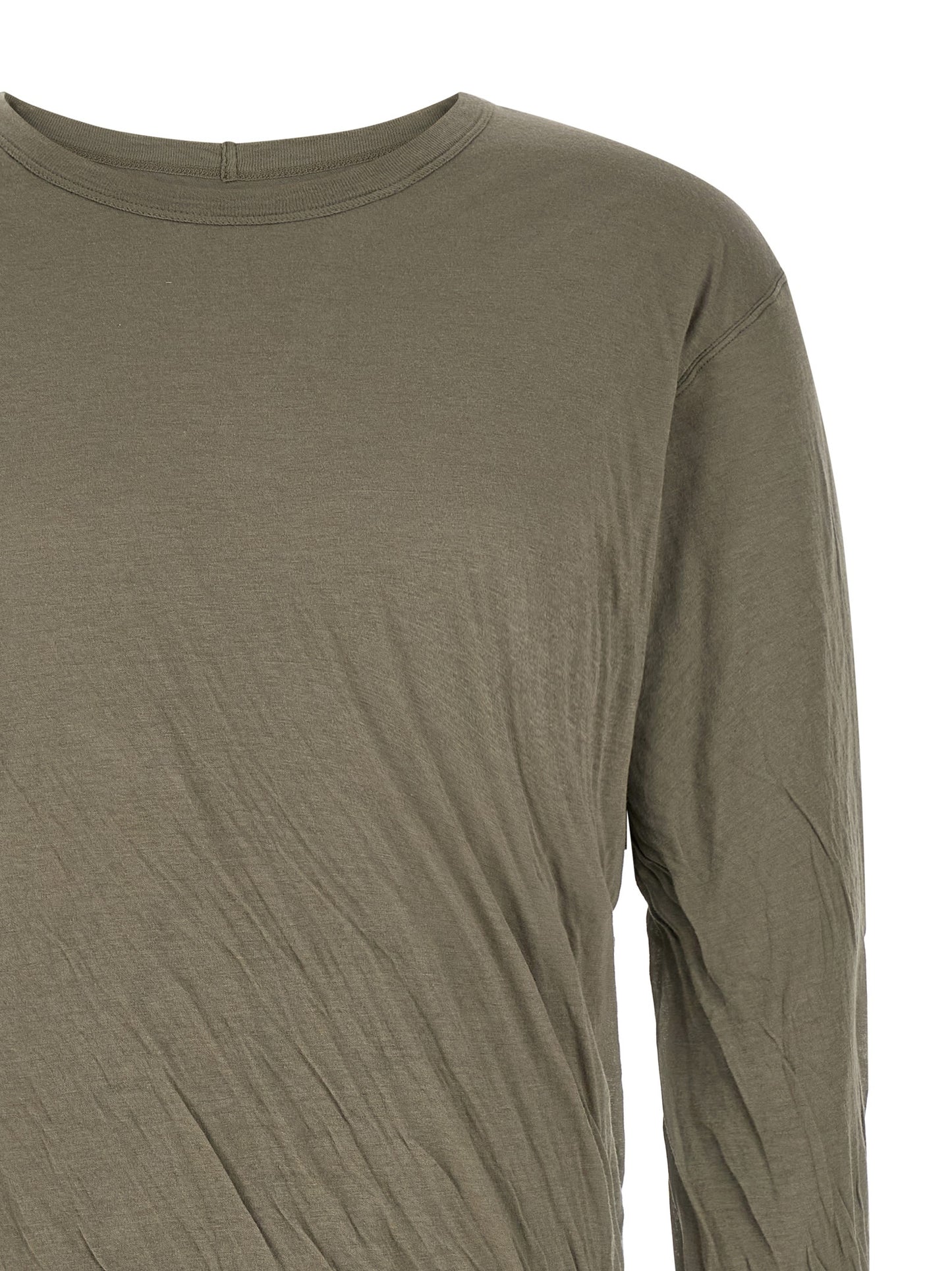 T-Shirt by Rick Owens for men in cotton gray & transparent showcases a chic silhouette, artfully detailed with a chic crew neckline and for a chic finish.