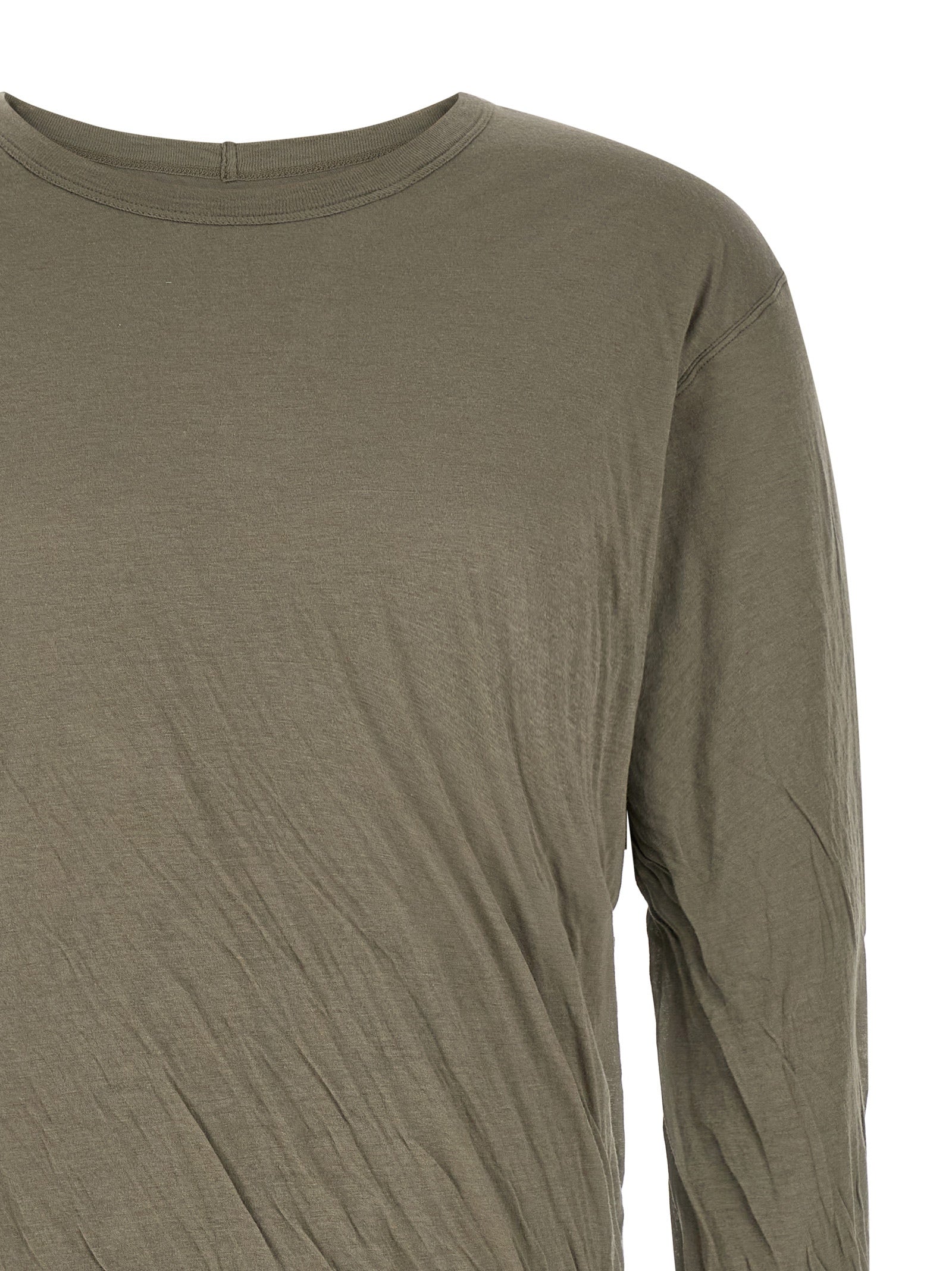 T-Shirt by Rick Owens for men in cotton gray & transparent showcases a chic silhouette, artfully detailed with a chic crew neckline and for a chic finish.
