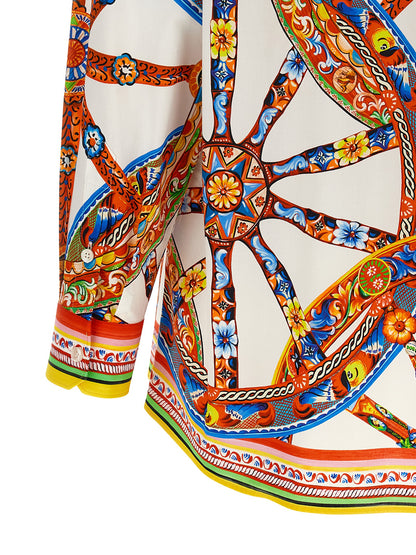 Blouse by Dolce & Gabbana for women in cotton multicolor, print & striped showcases a sublime silhouette, artfully detailed with a sublime and for a sophisticated, sublime finish.