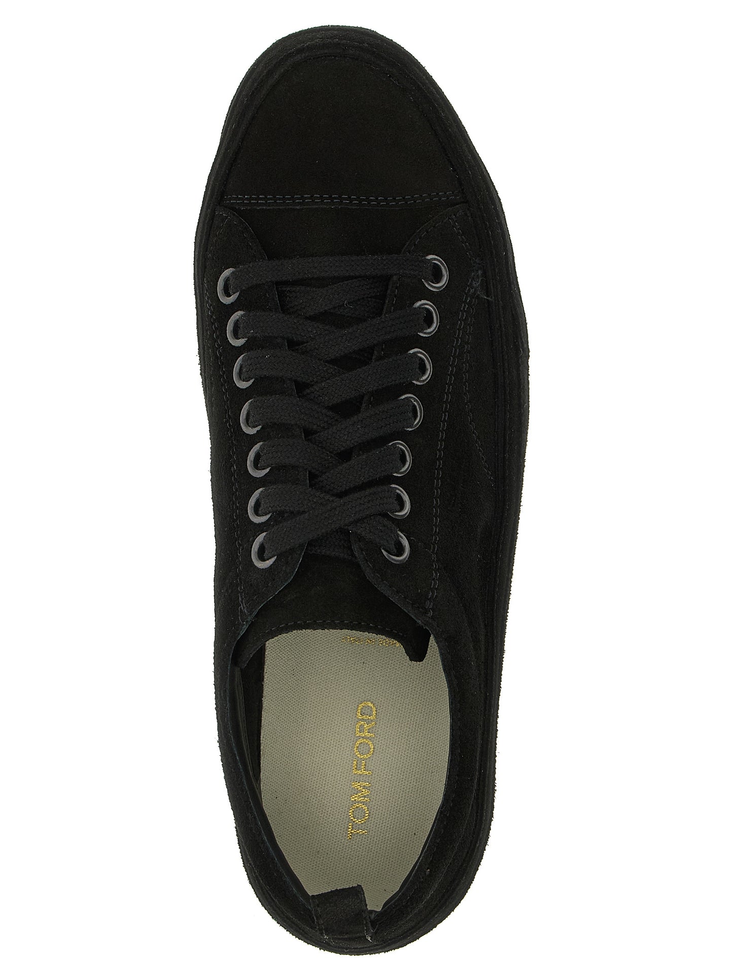 Sneakers by Tom Ford for men in suede leather brass & cotton black features an timeless silhouette from the Men's Low Top Suede Leather Brass & Cotton Sneakers collection, showcasing a signature low-top style with an timeless finish.